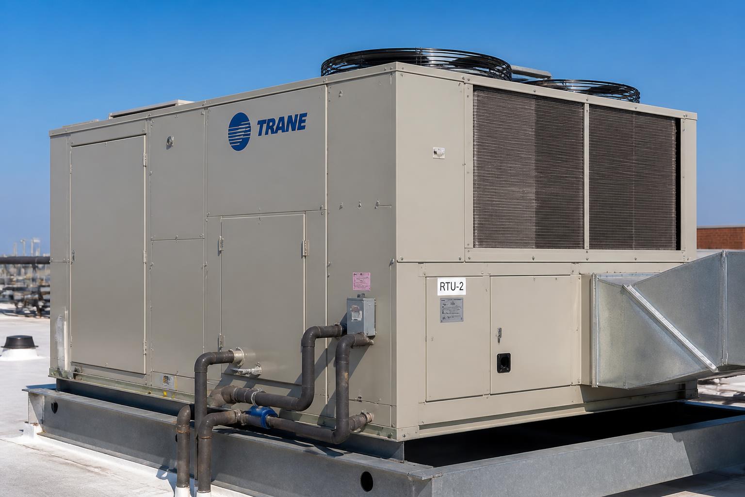 Commercial Trane rooftop HVAC unit